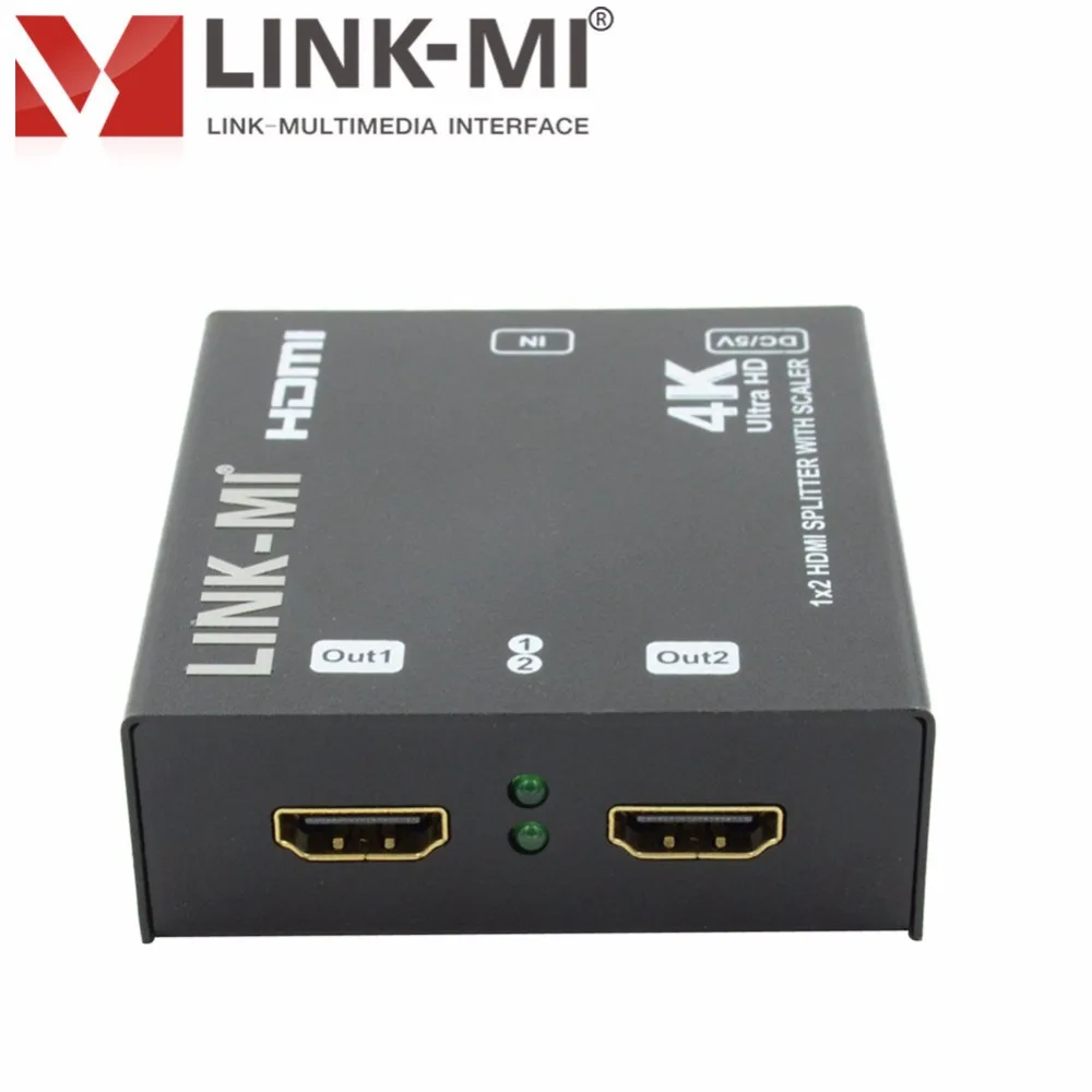 LINK-MI LM-SC4K2K-142 2-портовый HDMI сплиттер 1x2 2 Ultra HD отображает до 4 K x 2 K. 3D видео DTS-HD мастер аудио, совместимый HDCP