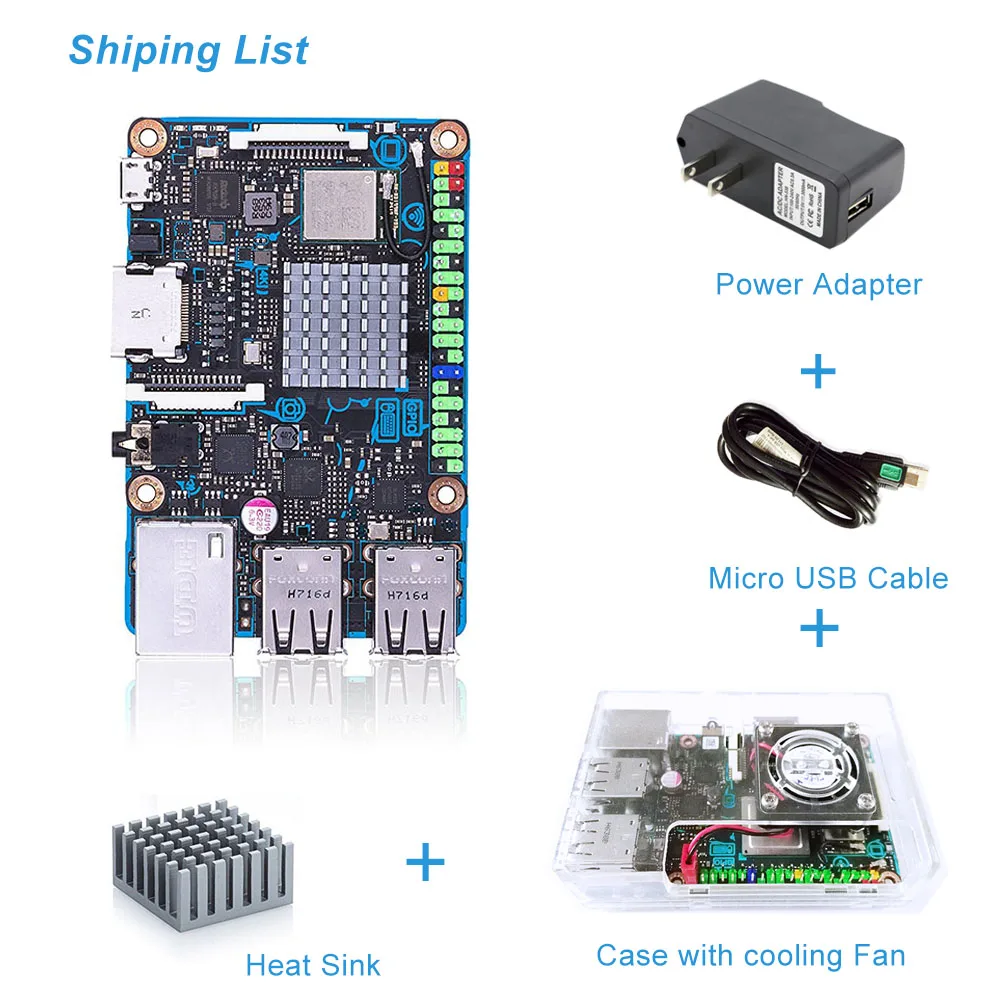 ASUS SBC Tinker board S RK3288 SoC 1 8 ГГц четырехъядерный процессор 600 МГц Mali T764 GPU 2 Гб LPDDR3 и 16 eMMC