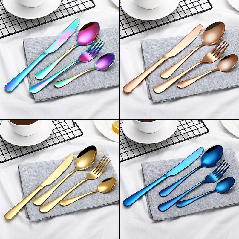 Creative Colorful Steak Cutlery Sets Stainless Steel Dinnerware Set