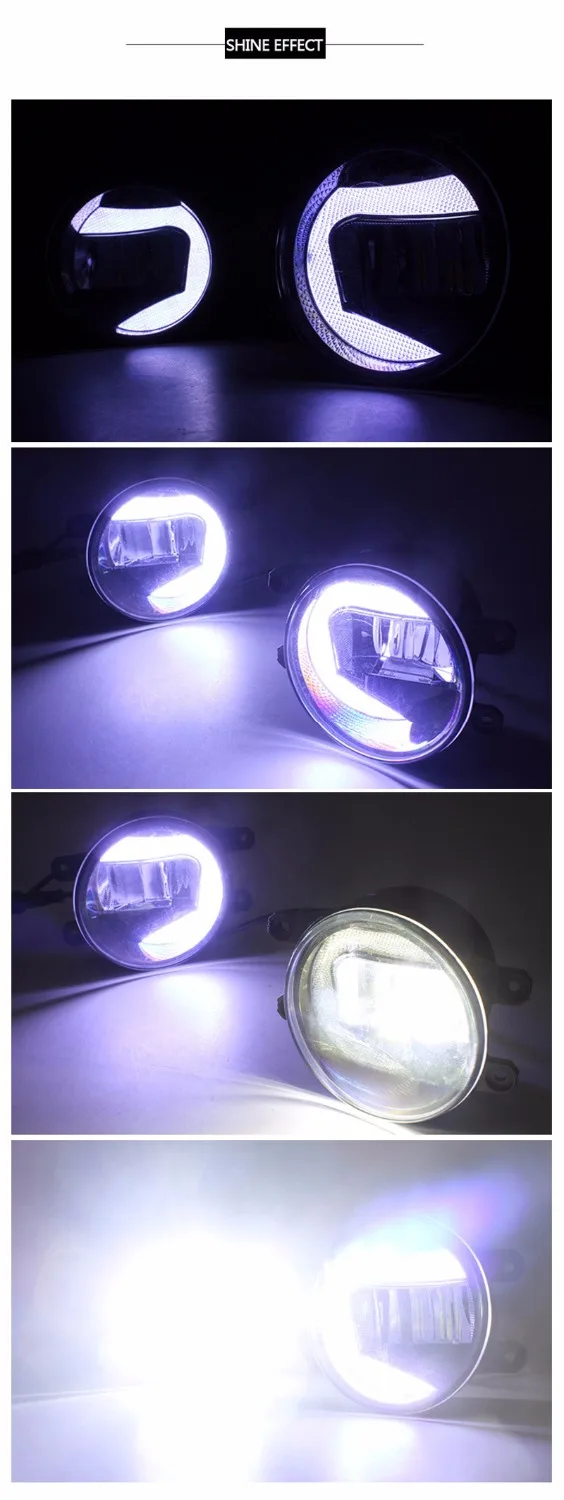 2-в-1 функции Автомобильный светодиодный дневной светильник LED противотуманные лампы проектора для Защитные чехлы для сидений, сшитые специально для Toyota Corolla Camry Highlander RAV4 Fortuner Prius