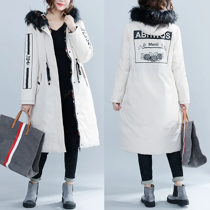 

Women Winter Thicken Warm Down Cotton Pad Casual Hooded Fur Collar Coat Double Sided Wear Jacket Maternity Outerwear pregnancy