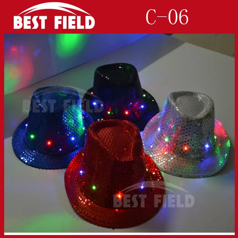 Free Shipping 96pcs Super Bright LED Cap Glow in dark led hat