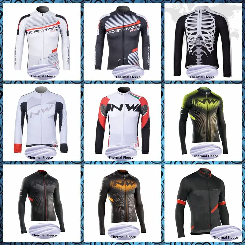 

2019 NW Northwave Cycling Jersey Long Sleeve man Winter Thermal Fleece Bike Clothing Outdoor Sports U42512