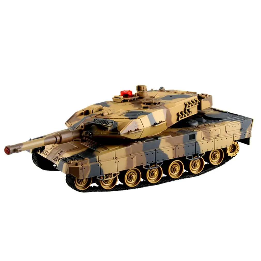 2pcs 1/24 Scale German Leopard A6 Infrared Fighting RC Battle Tank with Sound and Lights wireless RC Tank Toys