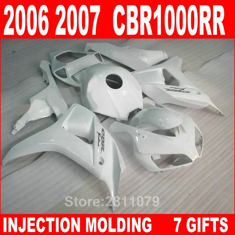 

Injection molded ABS plastic fairing kit for Honda CBR1000RR 06 07 white fairings CBR1000RR 2006 2007 NY63