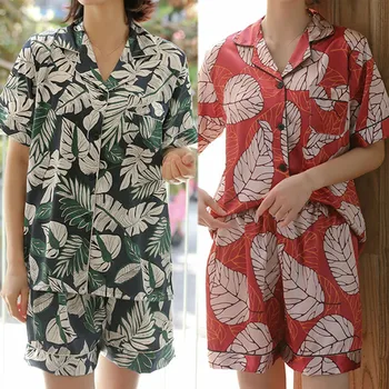 

Women 2Pcs Summer New Fashion Pajamas Short Sleeve Shorts Pajamas Loose Sleepwear Homewear Wholesale Free Ship pajama set Z4