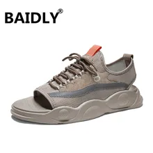 Летние мужские сандалии; дышащая повседневная легкая обувь; удобные мужские пляжные сандалии для плавания