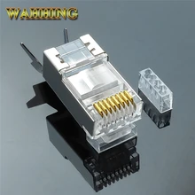 10/50/100x RJ45 Connector Cat6a Cat7 Shielded Network Connector RJ45 Plug 8p8c Terminal Split type for FTP Ethernet Cable HY1530