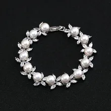 JaneKelly жемчужные браслеты для женщин с инкрустированием крошечные CZ браслеты и браслеты элегантный Ближний Восток стиль ювелирные изделия B605071