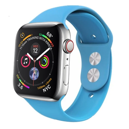 Силиконовый ремешок для наручных часов Apple Watch, версии Apple watch 4 полосным 44 мм 40 мм 5 3 наручных часов iwatch, ремешок 42 мм, 38 мм, версия браслет ремешок для часов аксессуар - Цвет ремешка: blue 30