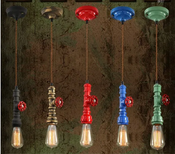 

60W Edison Style Loft Industrial Pendant Light Fixtures For Dinning Room In Nordic Vintage Pipe Lamp Lampara Handlamp