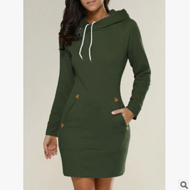 green hoodie dress
