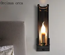 

American retro candle wall lamp living room corridor bedside lamp industrial wind individuality creativity iron wall lamp