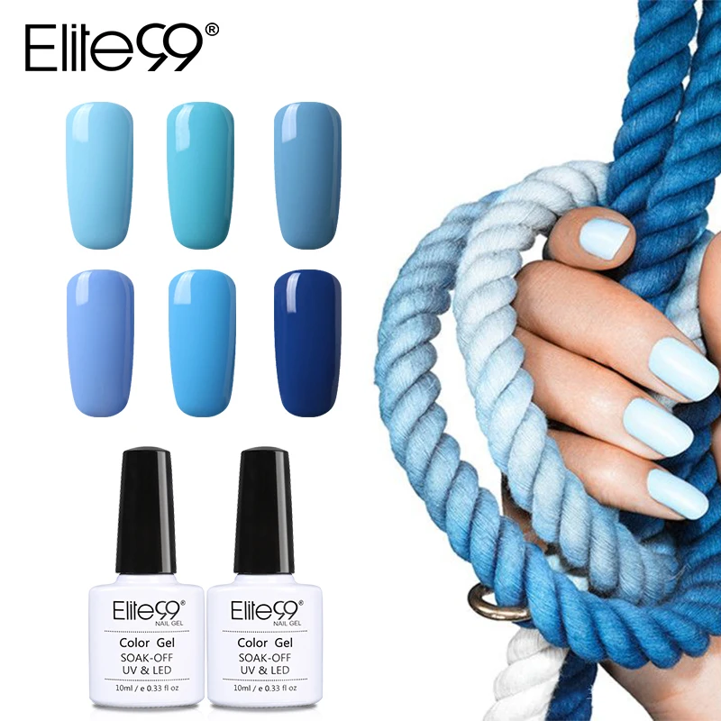 

Elite99 10ml Blue Color Series Nail Polish Long Lasting Gel Varnish Cured With UV LED Lamp Gorgeous Nail Art Design Nail Lacquer