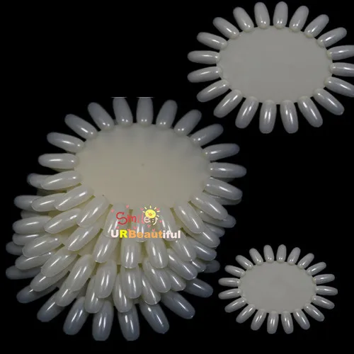 

5pcsx20tips New Pro Acrylic Fake False Nail Art Tips Polish UV Practice Practice Display Natural Round Wheel Tool BENC061