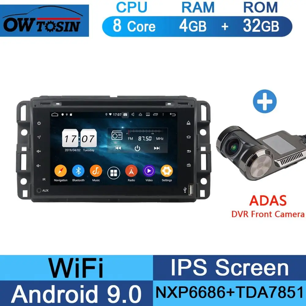 " ips 8 Core 4G+ 64G Android 9,0 автомобильный DVD радио gps для GMC Yukon Sierra Tahoe передняя фара для Chevy Express Impala Cobalt Equinox DSP CarPlay - Color: 32G Adas Camera