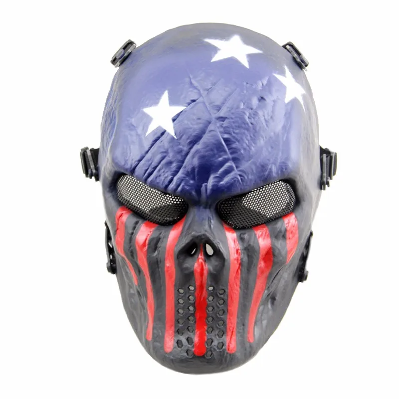 Тактический военный защитную маску Airsoft Спорт на открытом воздухе Wargame Пейнтбол Аксессуары Череп сетки маски Хэллоуин Косплэй