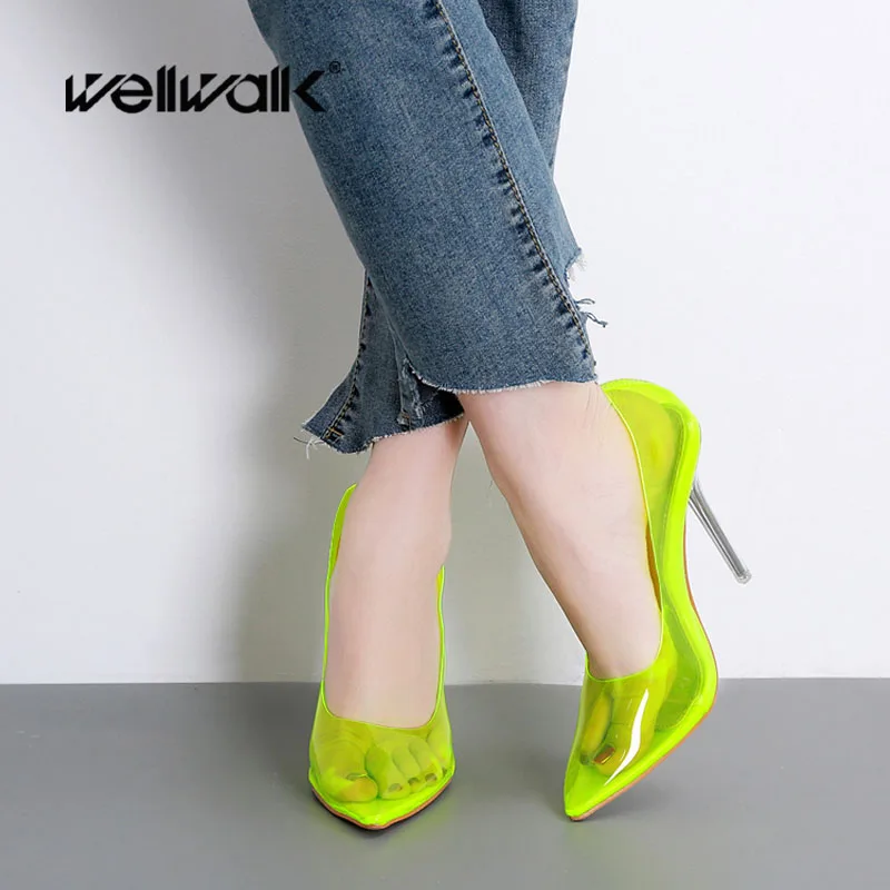 

Clear Heel Sandals Women Pumps Fashion Transparent Heels Shoes Pointed Toe Dress Shoes Crystal Heel Pumps