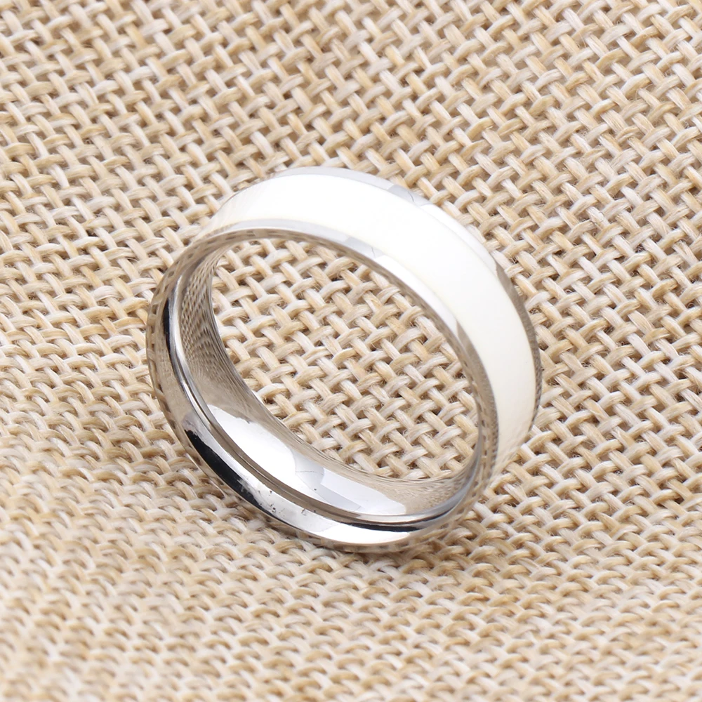 Горячая Распродажа разноцветное эмалированное керамическое кольцо из нержавеющей стали высокое качество Коктейльные кольца на палец размер 7-12