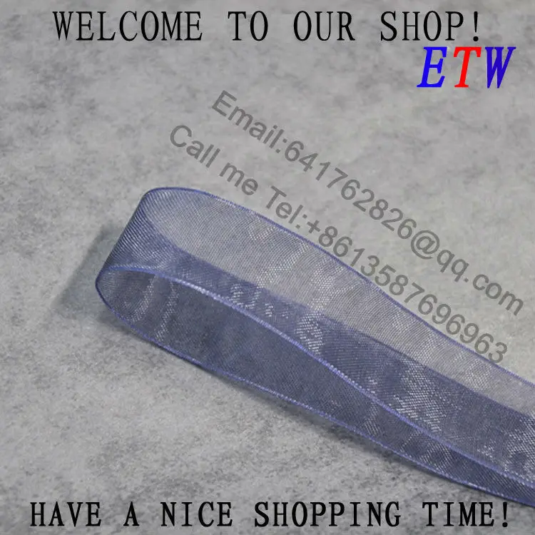

Free shipping 1''(25mm) Solid Organza Ribbon Navy Blue Color 50 yards/lot wedding Ribbon DIY hairbows Kids gift