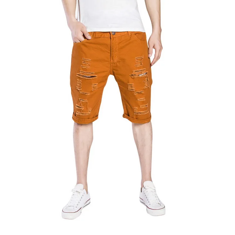 MJARTORIA Summer New Men's Stretch Short Jeans Fashion Casual Slim Fit High Quality Elastic Denim Shorts Male Brand Clothes