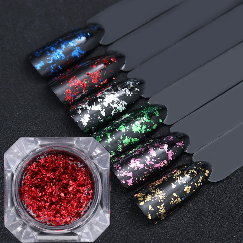 

Nail Glitter Sequins Powder Magic Mirror Irregular Flakes Nail Art Paillette Manicure Manicure Tips Decoration for UV Gel Polish