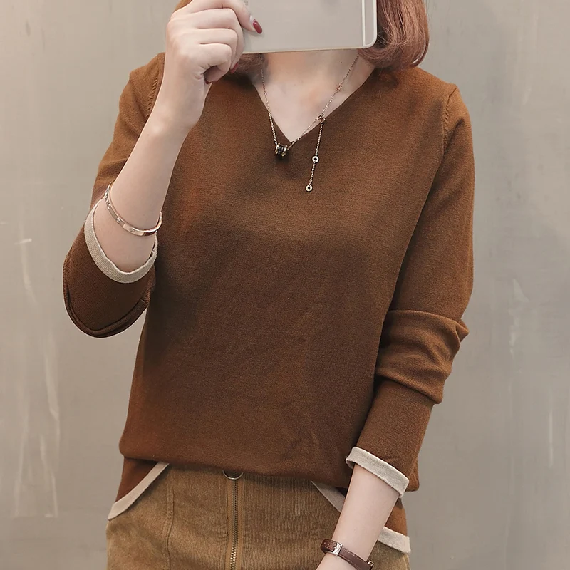 Sweater V-Neck Women Fashion Autumn Cashmere Wool Knit Sweater V-Neck Solid Slim Sexy Pullovers Coat Female Blouse Knit Sweater Sweater V-Neck Women Fashion Autumn Cashmere Wool Knit Sweater V-Neck Solid Slim Sexy Pullovers Coat Female Blouse Knit Sweater