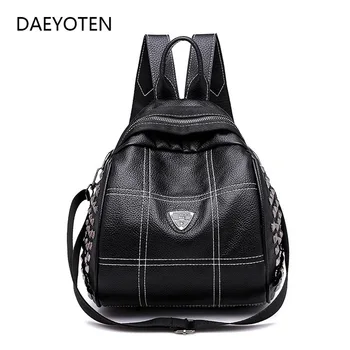 

DAEYOTEN Preppy Style Women Backpack Men New School Bags For Teenage Girls Rivet Backpacks Multi-function Travel Bags ZM0207