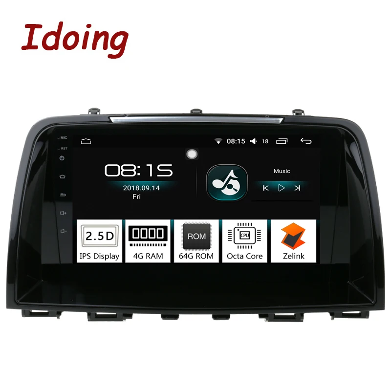 Idoing " ips 2.5D 4 Гб+ 64 Гб 1Din Android8.0 автомобильный Радио Мультимедиа gps плеер для Mazda CX-5 2013- Восьмиядерный gps-навигатор