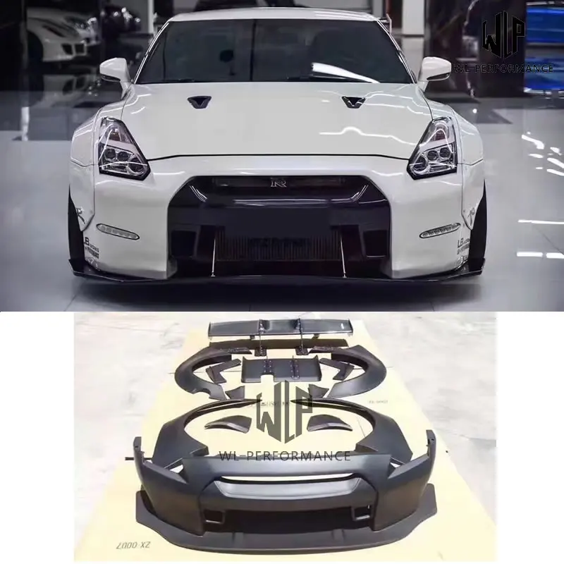 Высокое качество карбоновое волокно+ FRP материалы Комплект кузова для Nissan GTR R35 LB производительность широкий кузов 2009