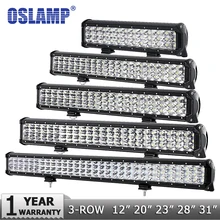 Oslamp 1" 20" 2" 28" 3" 44" 3-строки, светодиодные панели offroad combo Луч работы свет бар DC12v 24 В Грузовик внедорожник ATV 4WD 4x4 привело бар