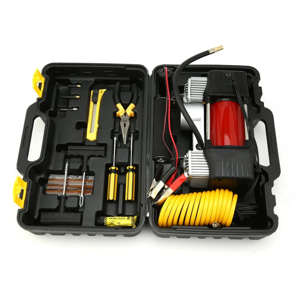 

12V 150 PSI Emergency Heavy Duty Car Van 4x4 Tyre Air Compressor Kit Inflator Pump for Cars SUV Trucks with Dual Cylinder