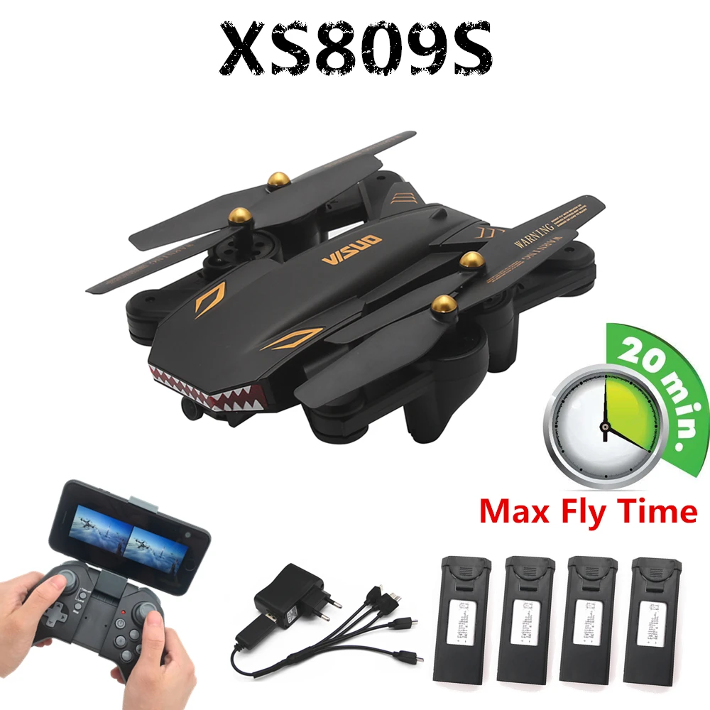 

VISUO XS809S with Wide Angle HD Camera WiFi FPV Foldable Selfie Drone XS809HW Upgraded RC Qudacopter Helicopter Mini Dron