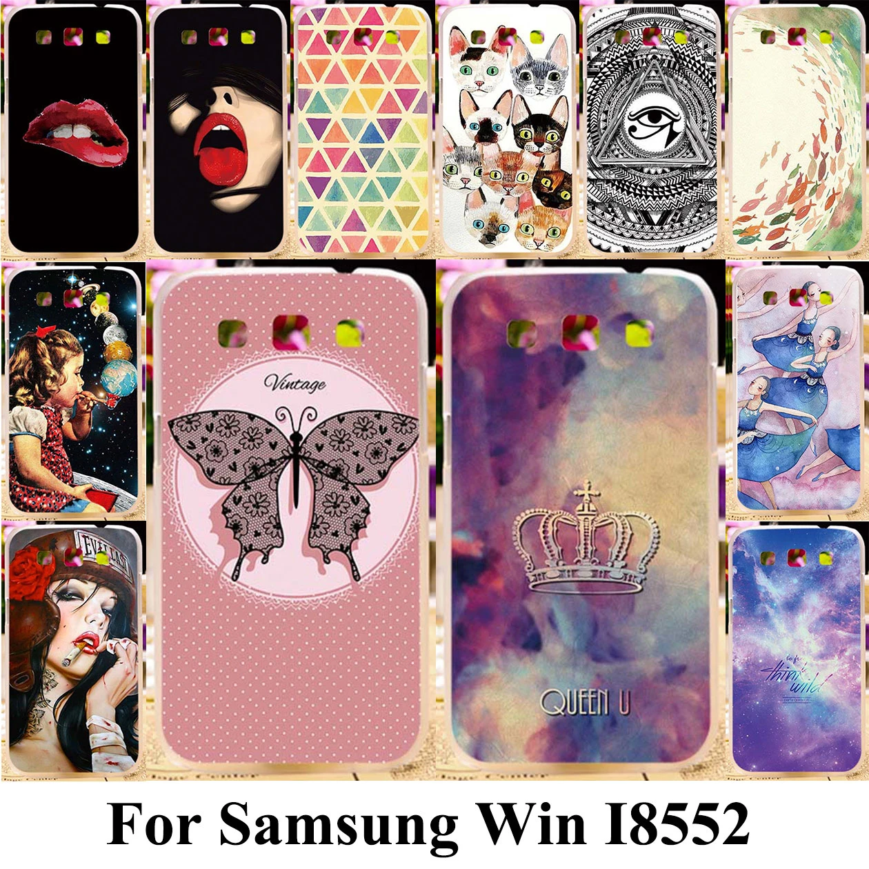 

TPU Silicone Plastic Phone Cover Case For Samsung Galaxy Win I8552 GT-i8552 GT i8550 i8558 8552 Bag Skin Shell Covers Cases