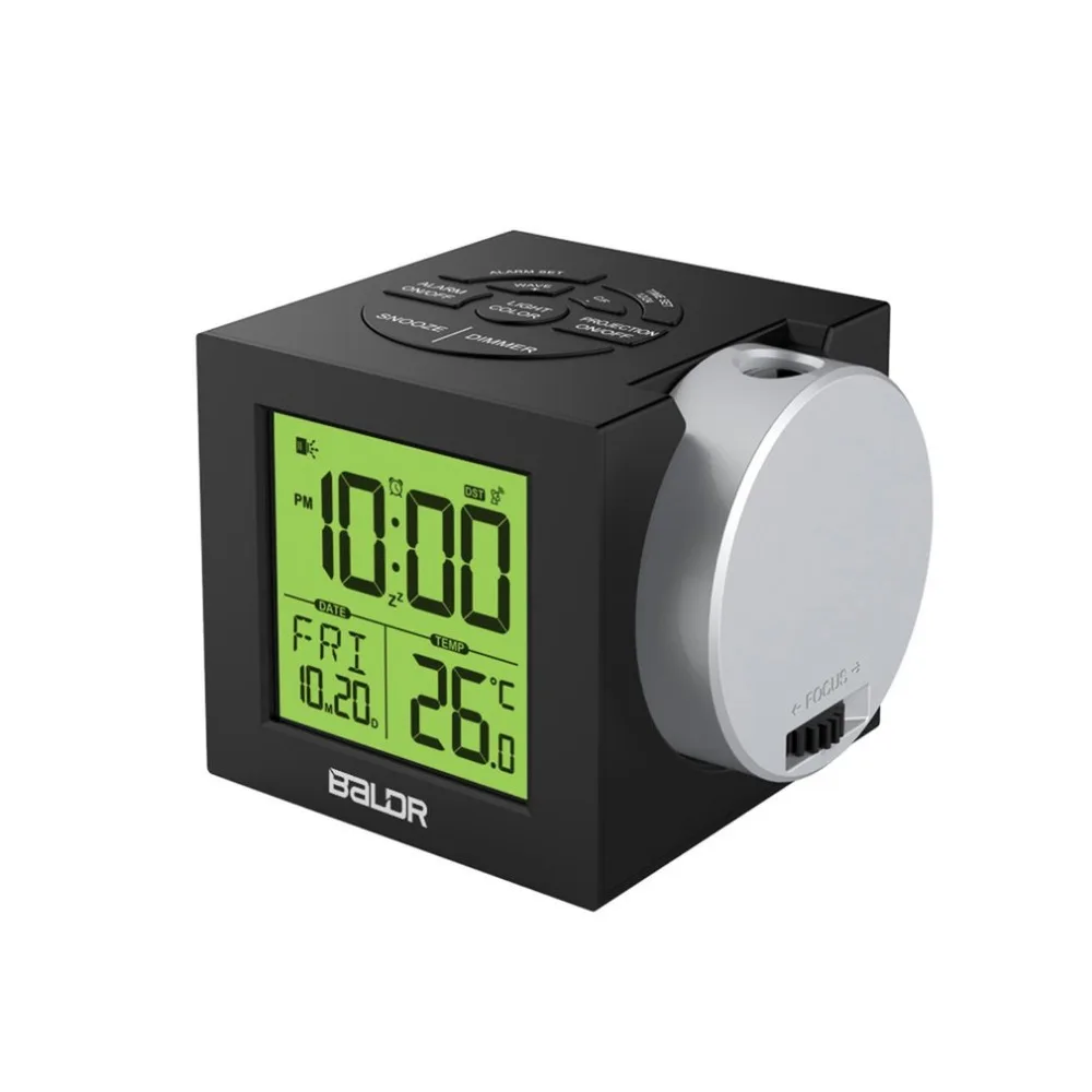  Portable Size LCD Projection Alarm Clock With Backlight Home Office Electronic Digital Projector Ti
