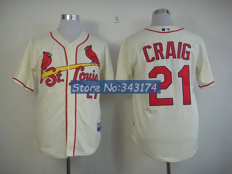 Cheap Mens Jersey #21 Allen Craig White Baseball embroidered logos mixed orders | Спорт и развлечения