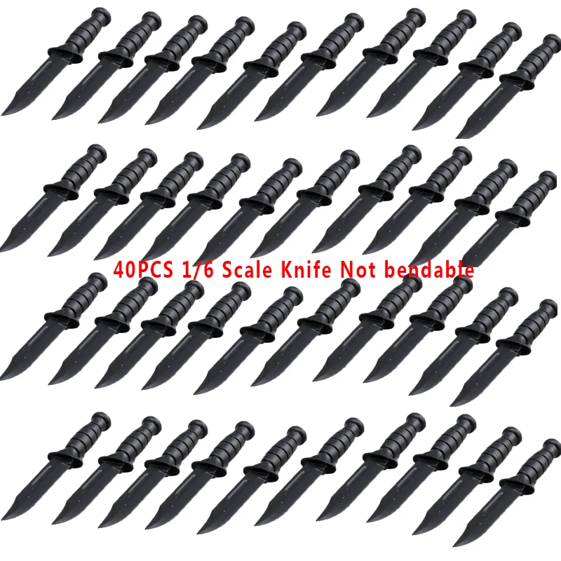 

40PCS/Set 1/6 Scale Soldier Accessories Black Knife Model Can not Bending For 12 Inch Doll Hottoys Action Figure