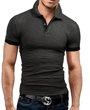 Image of 2019 Solid Color Men's Polo Shirt High Quality Men's Cotton Short-Sleeved Shirt Summer Shirt Large Size S-5XL