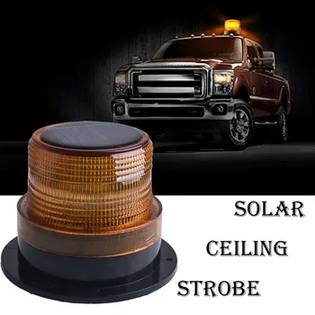 

DC 12-220V Solar Ceiling Light Car LED Flash Police Light Red and Yellow Round Warning Light Engineering Car Truck Strobe Light