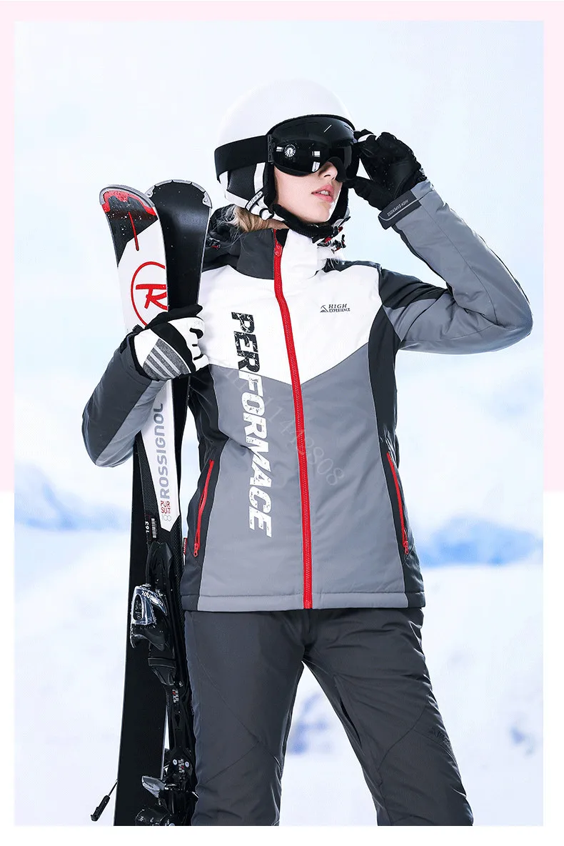 High Experience Women Ski Sets Mountain Skiing Outdoor Winter Warm Sport Suits Ladies Snow Clothing Ski Jacket Female Ski Suit