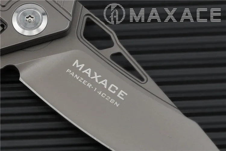 Maxace карманный нож Panzer EDC 14C28N серый лезвие с титановым покрытием
