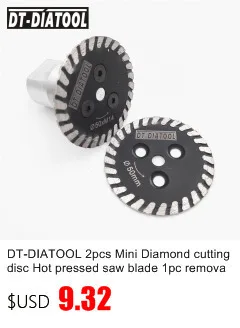 DT-DIATOOL 2pcs Hot pressed mini diamond saw blade one removable 5/8-11 long flange cutting disc carving stone marble concrete