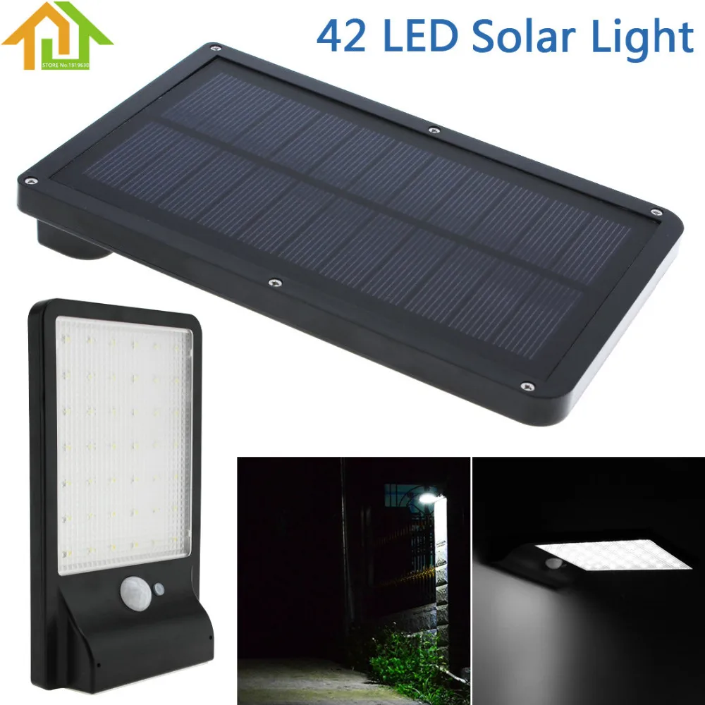 

42 LED 3 Mode Waterproof Outdoor Solar Power Light PIR Motion Sensor for Garden Security / Pathway / Balcony / Yard