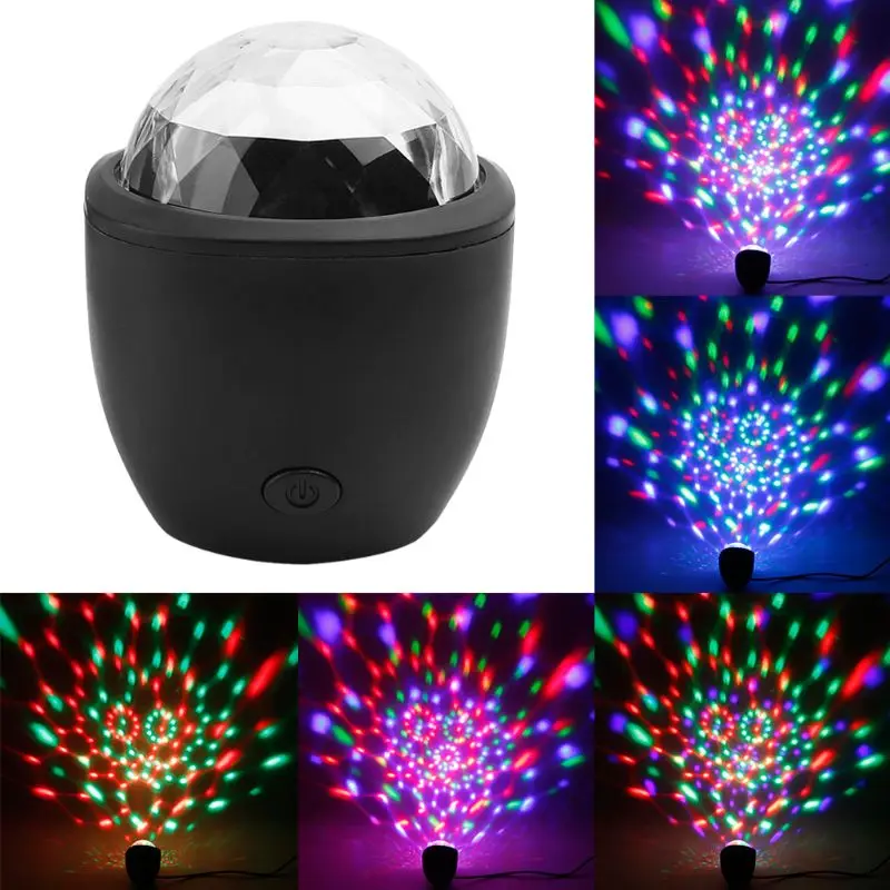 

Mini LED Stage Light Sound Actived Multicolor Disco Ball Magic Effect Lamp DC5V 3W USB Party Mini LED Stage Light
