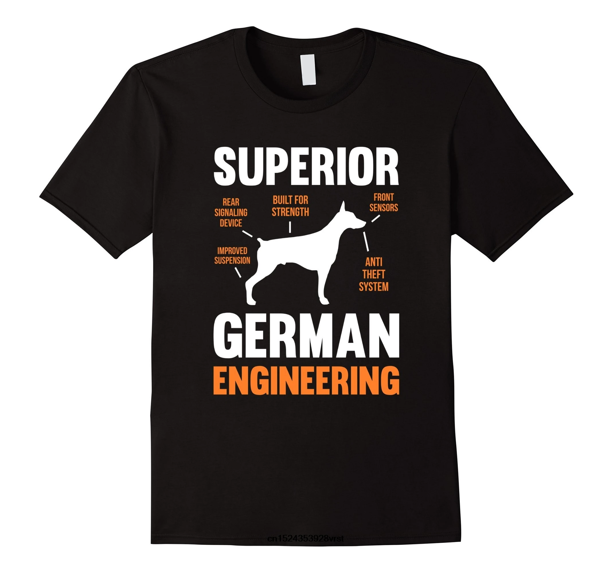 

Funny Men T Shirt Novelty Tshirt Women Superior German Engineering Doberman Pinscher T Shirt