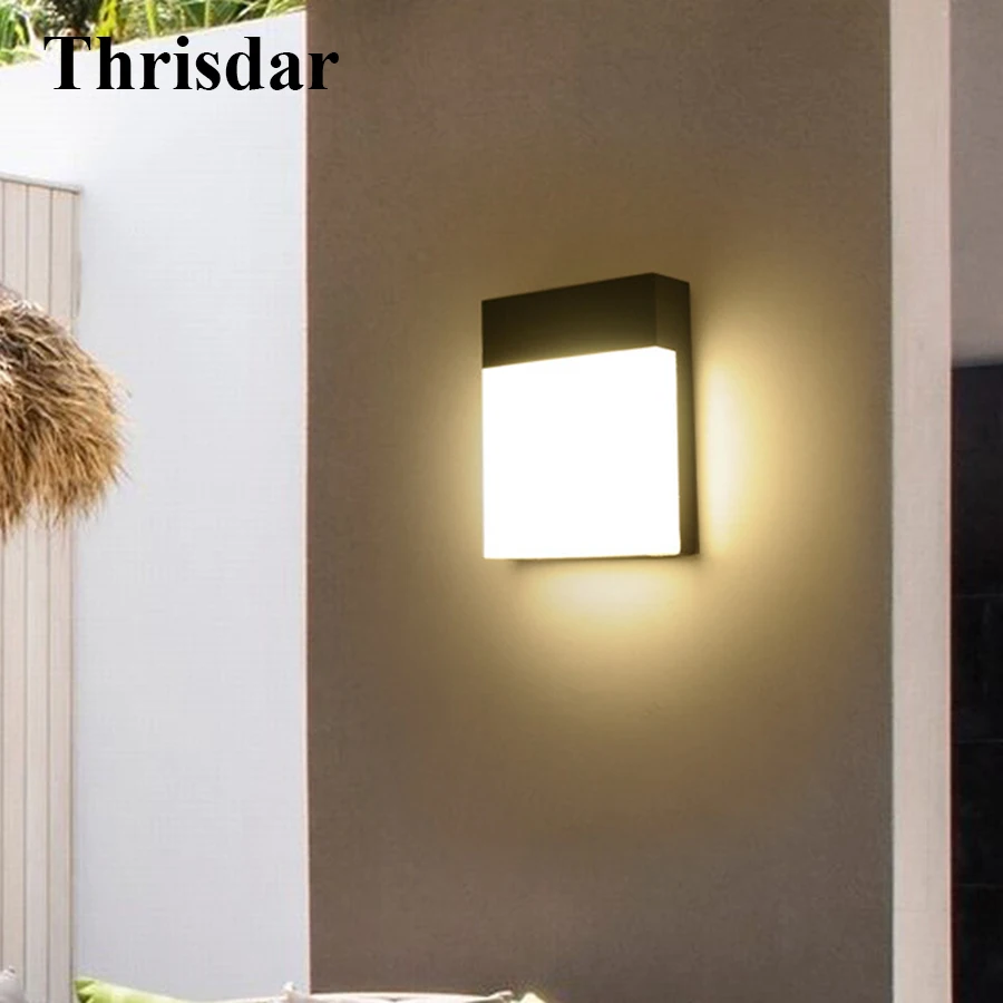 

Thrisdar 18W Outdoor Waterproof LED Wall Lamp Garden Balcony Villa Gate Wall Light Fixture Nordic Living Room Patio Porch Lamp