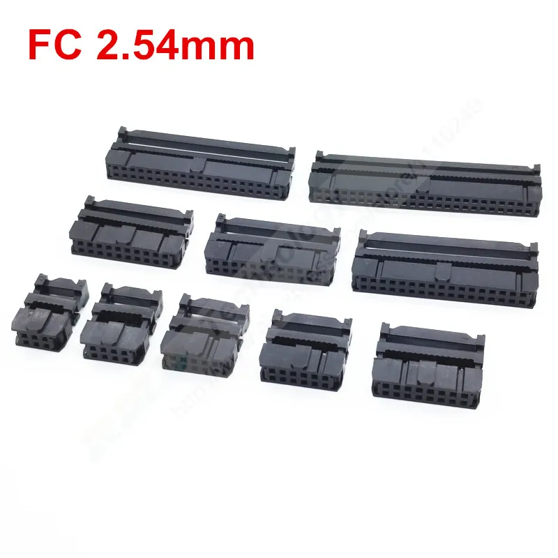 

10pcs/lot FC 2.54mm Line pressing head ISP JTAG Ox horn plug 6P 8P 10P 12P 14P 16P 20P-40P Female socket connector free shipping