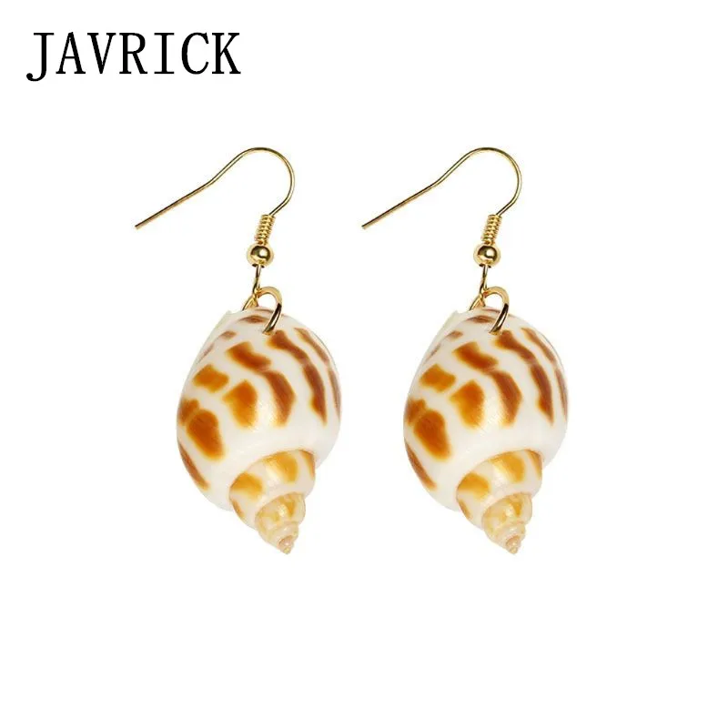 

Simple Conch Shell Earrings Gold Color Ear Hook Women Pendant Dangle Earrings