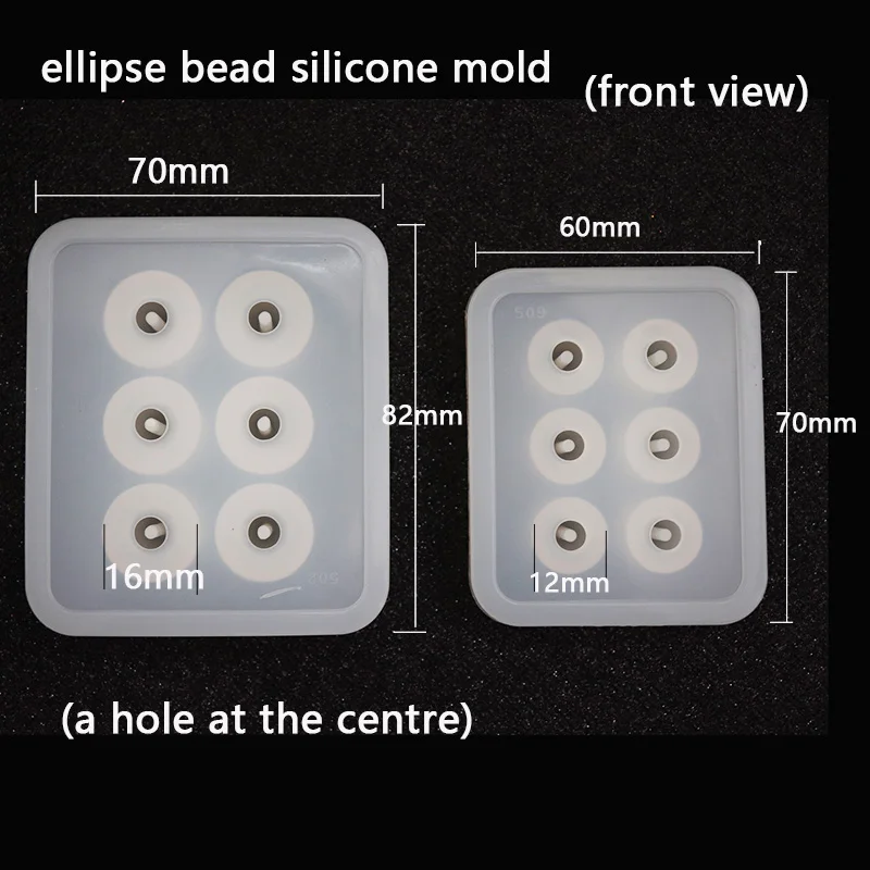

New Transparent Rectangle Silicone Beads Mould ellipse bead 6 Hanging Holes DIY Epoxy Jewelry Mold resin molds for jewelry