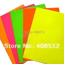 Смешанные 5 флуоресцентного цвета A4 ярлык без рисунка, красный, Orange, зеленый, темно-розовый, желтый, самоклеящаяся бумага для лазерный струйный принтер